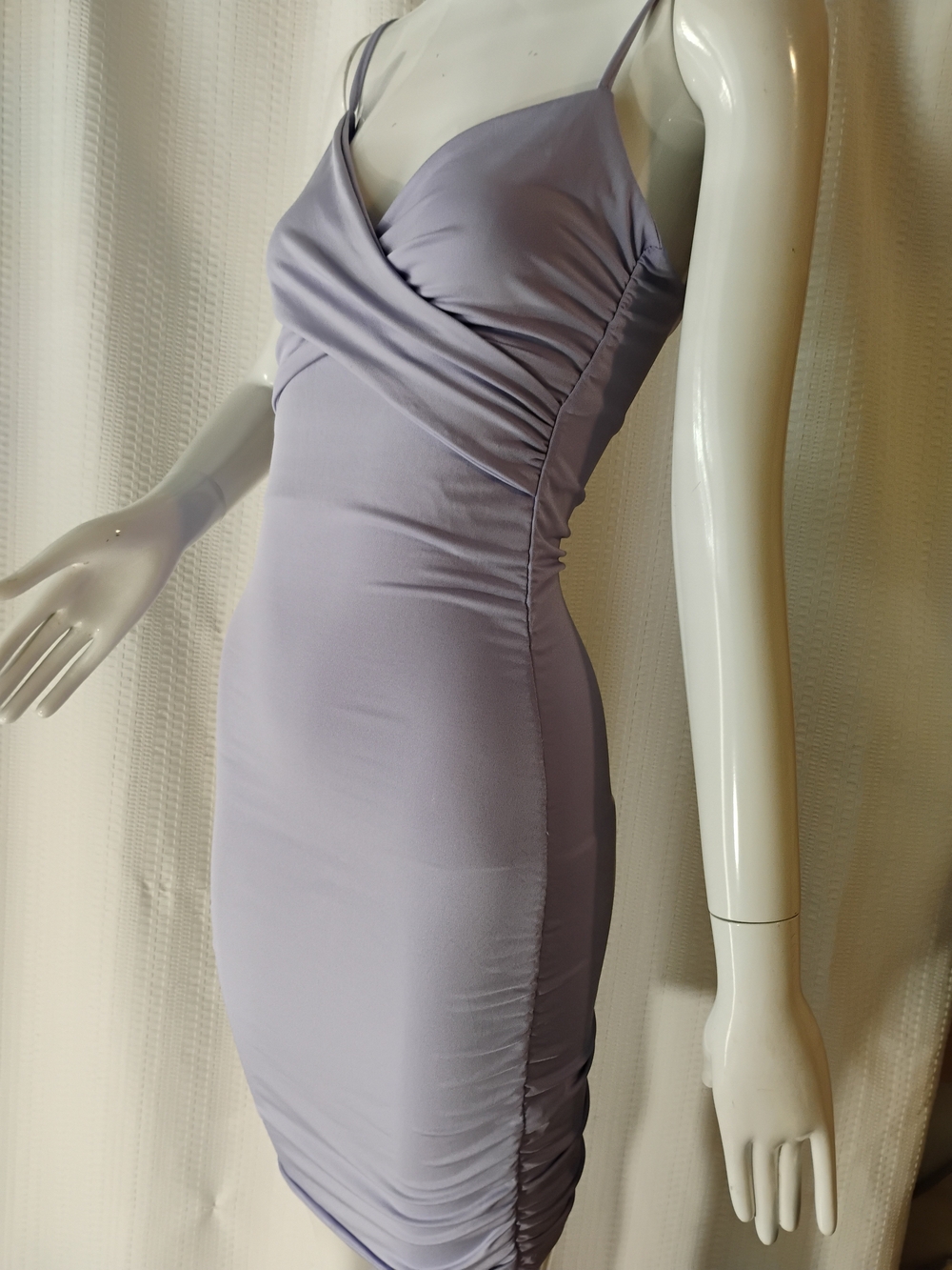 SHEIN Lilac Ruched Bodycon Slip Dress - Women's Dress Size S